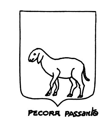 Image of the heraldic term: Pecora passante